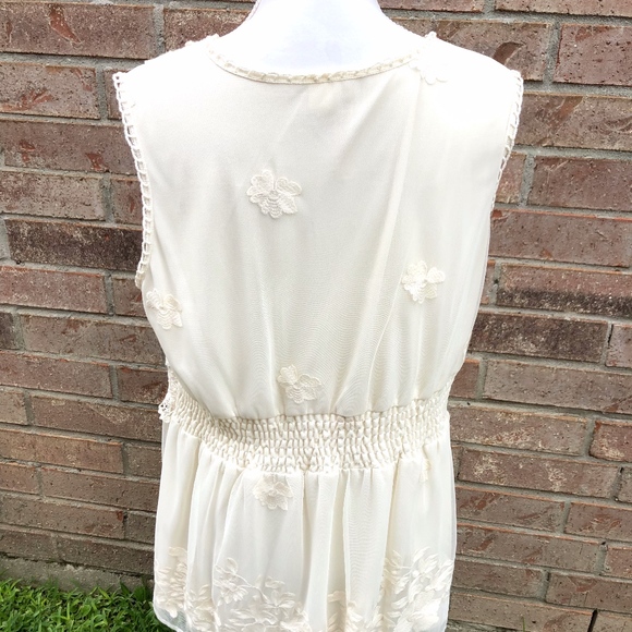 Adiva Cream Lace Babydoll Tank Size XL - Picture 3 of 4